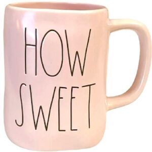NWT Rae Dunn “HOW SWEET” Pink  Black Matte Finish Absolutely Gorgeous Coffee Mug